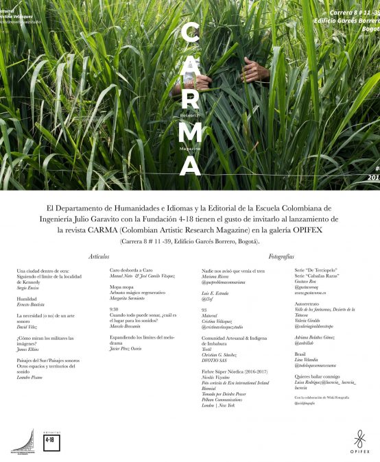 Lanzamiento Revista Colombian Artistic Research MAgazine – CARMA