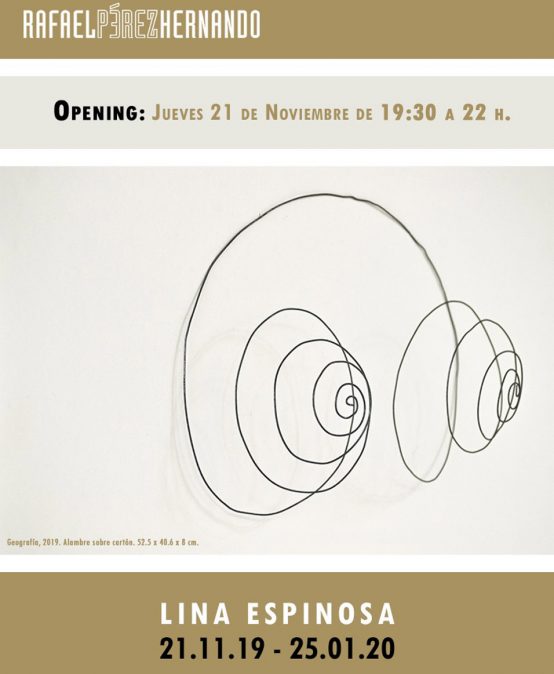 Exposición Líneas improbables de Lina Espinosa en Madrid, España.