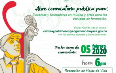 Convocatoria para docentes y formadores en música y artes | Alcaldía de Sogamoso