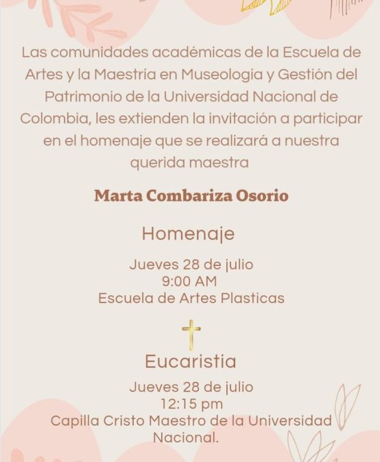 Homenaje y eucaristia a Marta Combariza Osorio