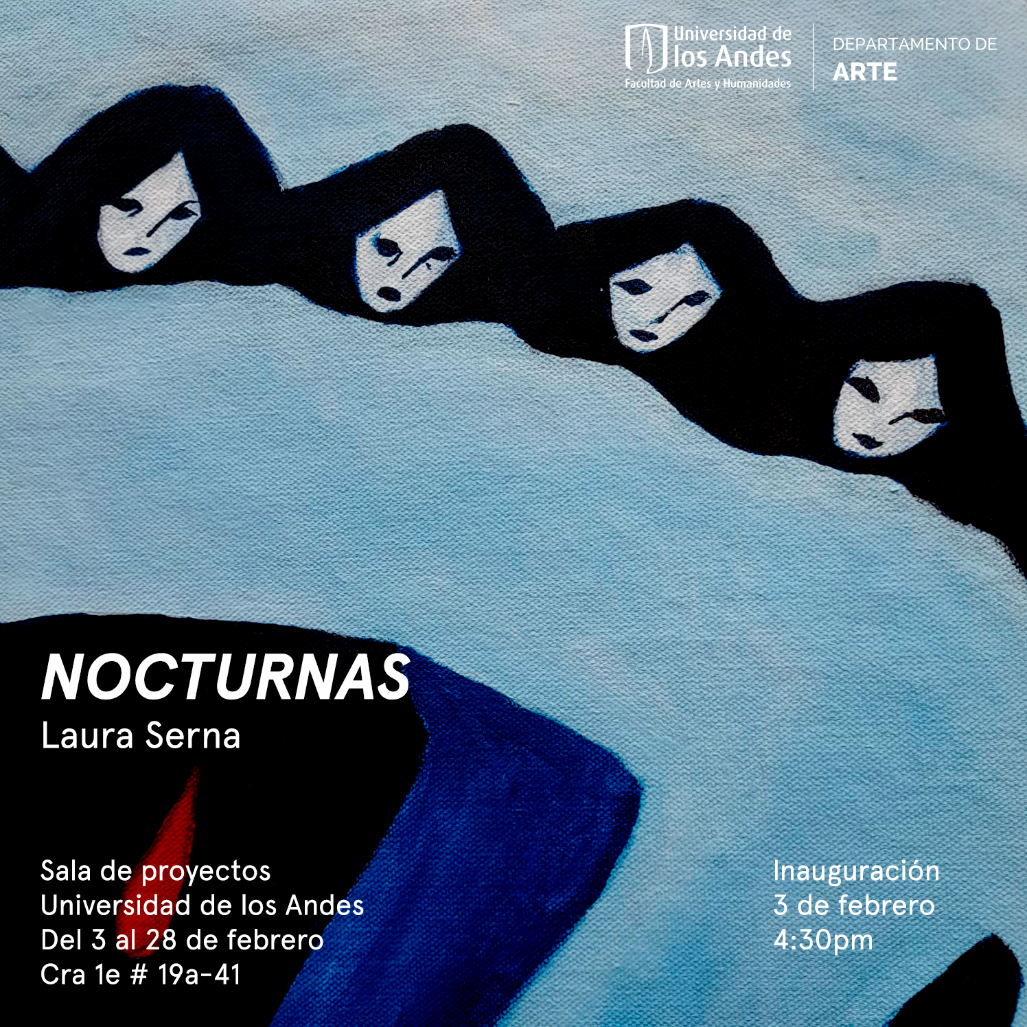 exposición nocturnas en la sala de proyectos