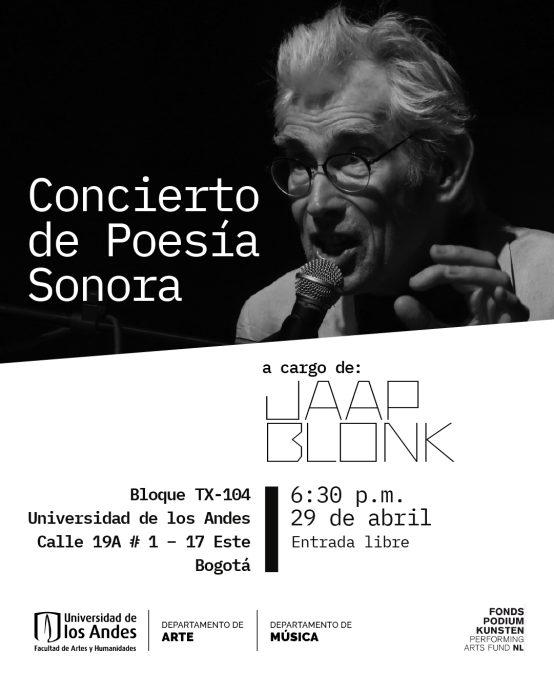 Concierto de Poesía Sonora a cargo de Jaap Blonk.