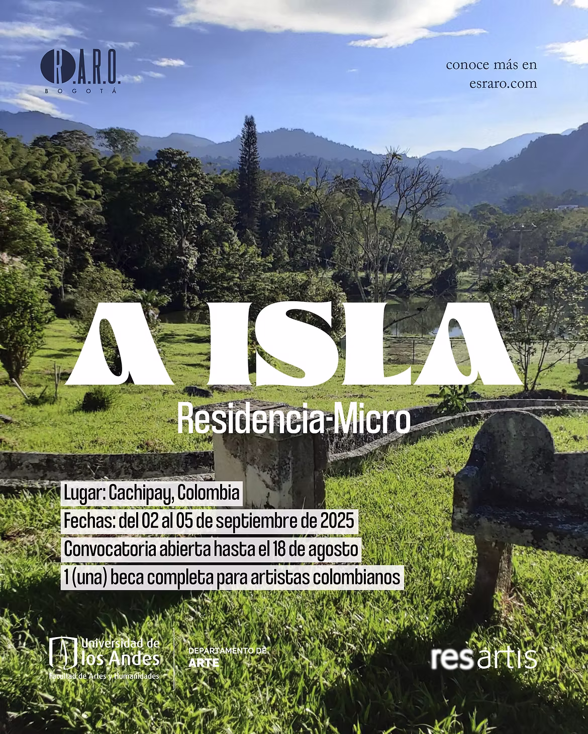 OPEN CALL Residencia-Micro A Isla | Una beca completa para artistas colombianos en colaboración con el Departamento de Arte de la Universidad de Los Andes