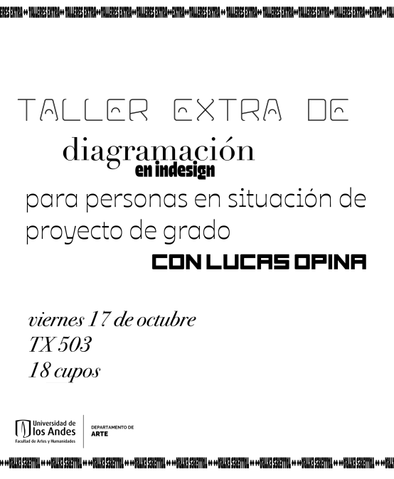 Taller Extra de Indesign para personas en situación de proyecto de grado